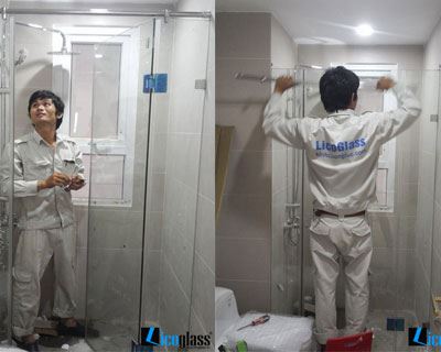 THI CÔNG VÁCH TẮM KÍNH CHUNG CƯ NHÀ 2209B 