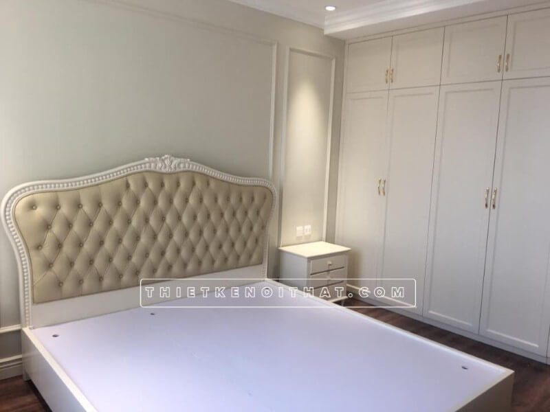 Công trình sản phẩm thi công nội thất phòng ngủ master phong cách tân cổ điển tại chung cư Dcapital Trần Duy Hưng Cầu Giấy Hà Nội Thi công nội thất chung cư tại Hà Nội