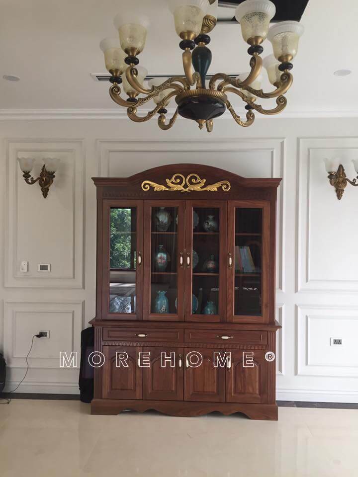 Hình ảnh sản phẩm thi công đồ nội thất gỗ tự nhiên tân cổ điển thực tế tại biệt thự Ecopark Hưng Yên Công ty thi công nội thất uy tín tại hà nội