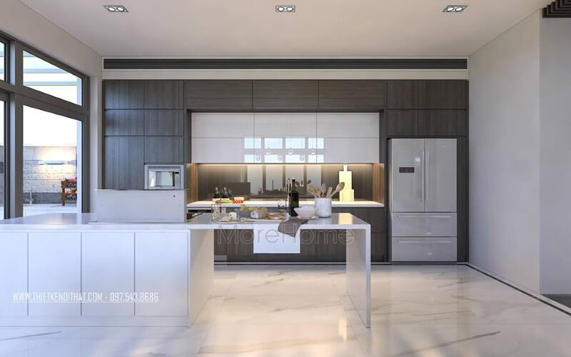 Trang trí nội thất phòng bếp hiện đại, đẹp, sang trọng cho nhà phố, biệt thự. Thiết kế phòng bếp đẹp