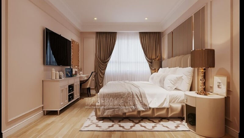 Thiết kế nội thất phòng ngủ chung cư đẹp Mẫu nội thất chung cư tân cổ điển
