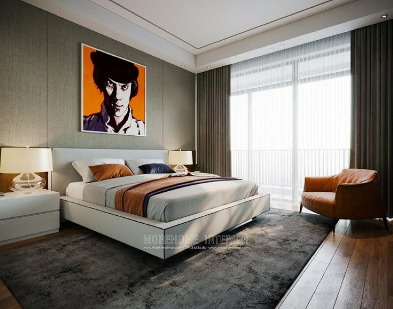 Tranh canvas treo tường sáng tạo tạo điểm nhấn độc đáo cho nội thất phòng ngủ Thiết kế nội thất chung cư