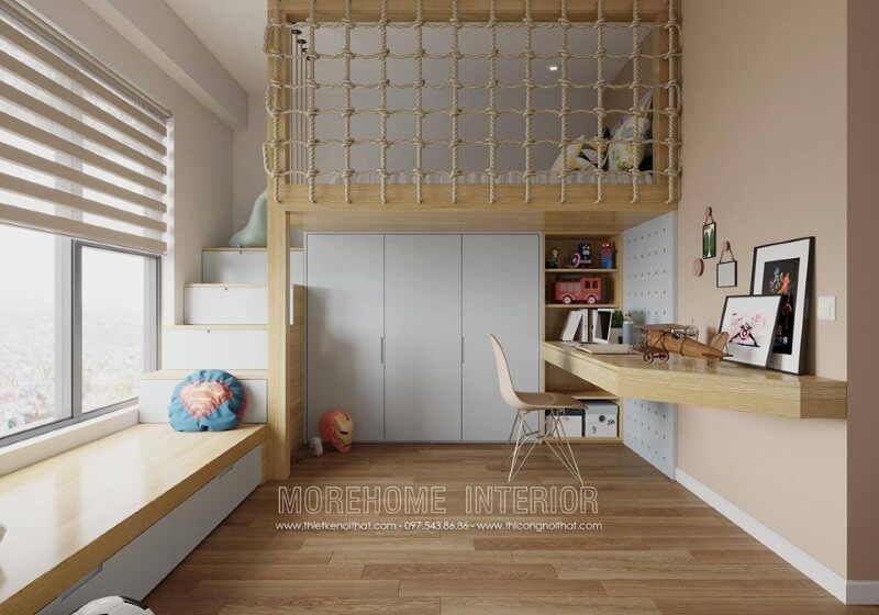 Giường ngủ thông minh mang đến không gian phòng ngủ đầy mới lạ, khơi gợi sự sáng tạo cho bé