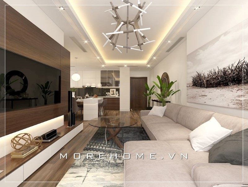 Bàn trà hình tròn mang phong cách thiết kế hiện đại, tạo nên ấn tượng và giá trị thẩm mỹ cho không gian căn phòng.