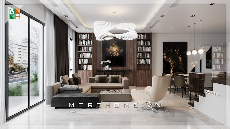 Sofa cao cấp để phòng khách mang lại sự tiện nghi và hiện đại cho căn phòng.